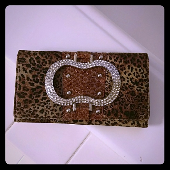 Handbags - Brown with bling wallet like new